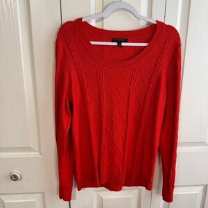 Banana Republic red cable knit long sleeve sweater size XL